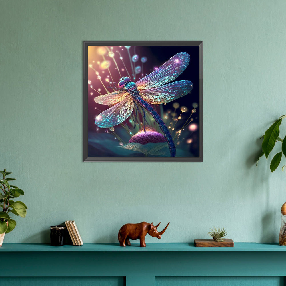 Glowing Dragonfly - Full Round Drill Diamond Painting 30*30CM