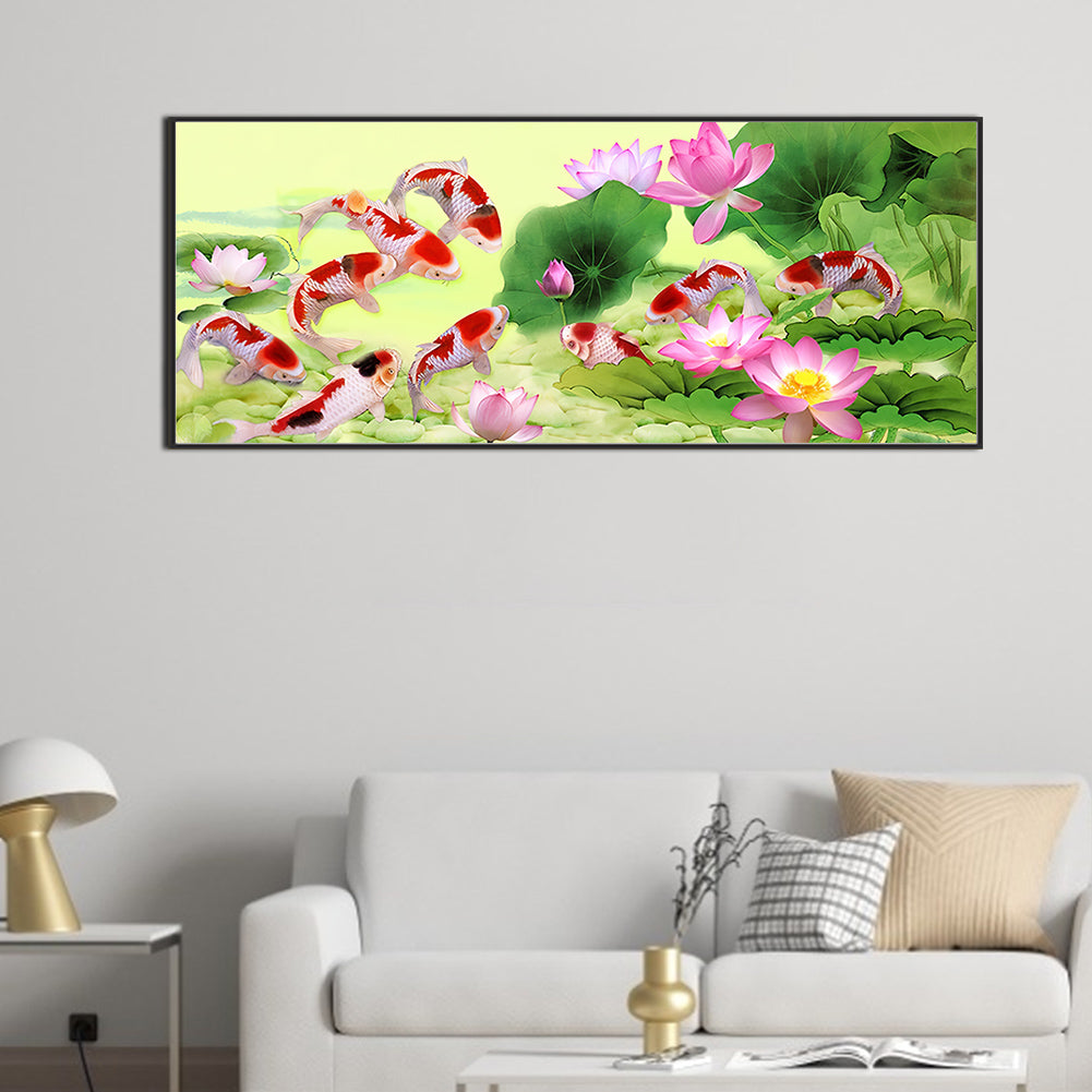 Lotus Koi - Full Round Drill Diamond Painting 105*45CM