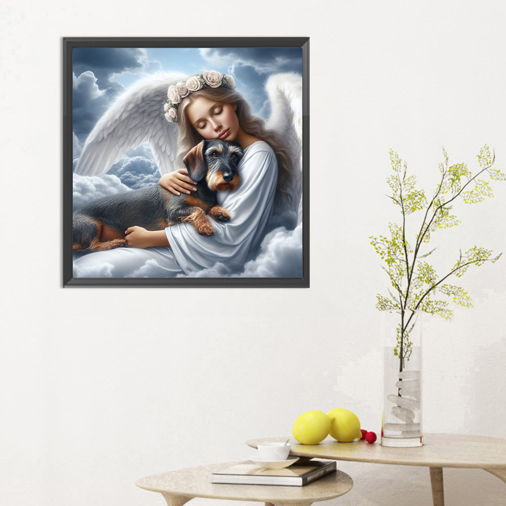 Angel And Dog - Full Round Drill Diamond Painting 30*30CM