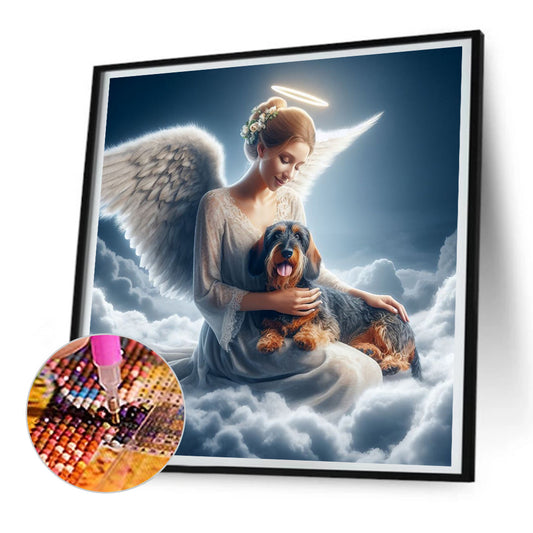Angel And Dog - Full Round Drill Diamond Painting 30*30CM