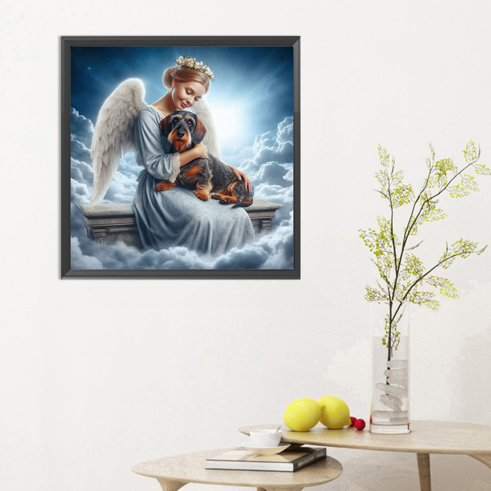Angel And Dog - Full Round Drill Diamond Painting 30*30CM