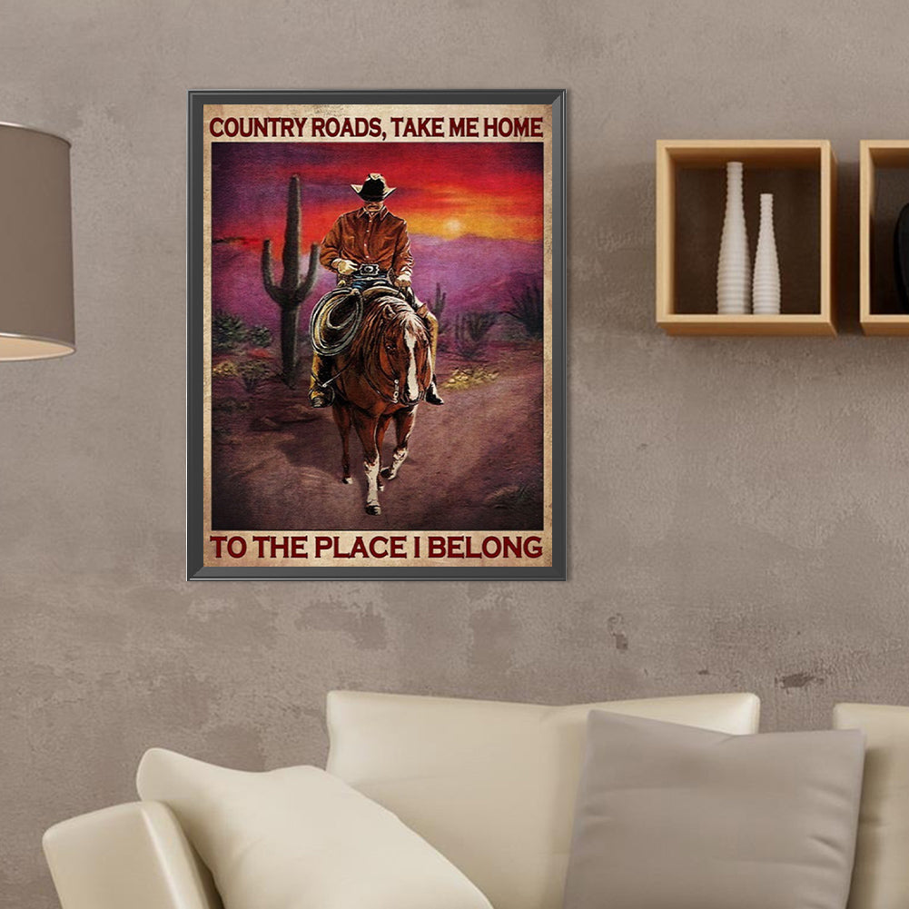 Cowboy Horses - Full Round Drill Diamond Painting 30*40CM
