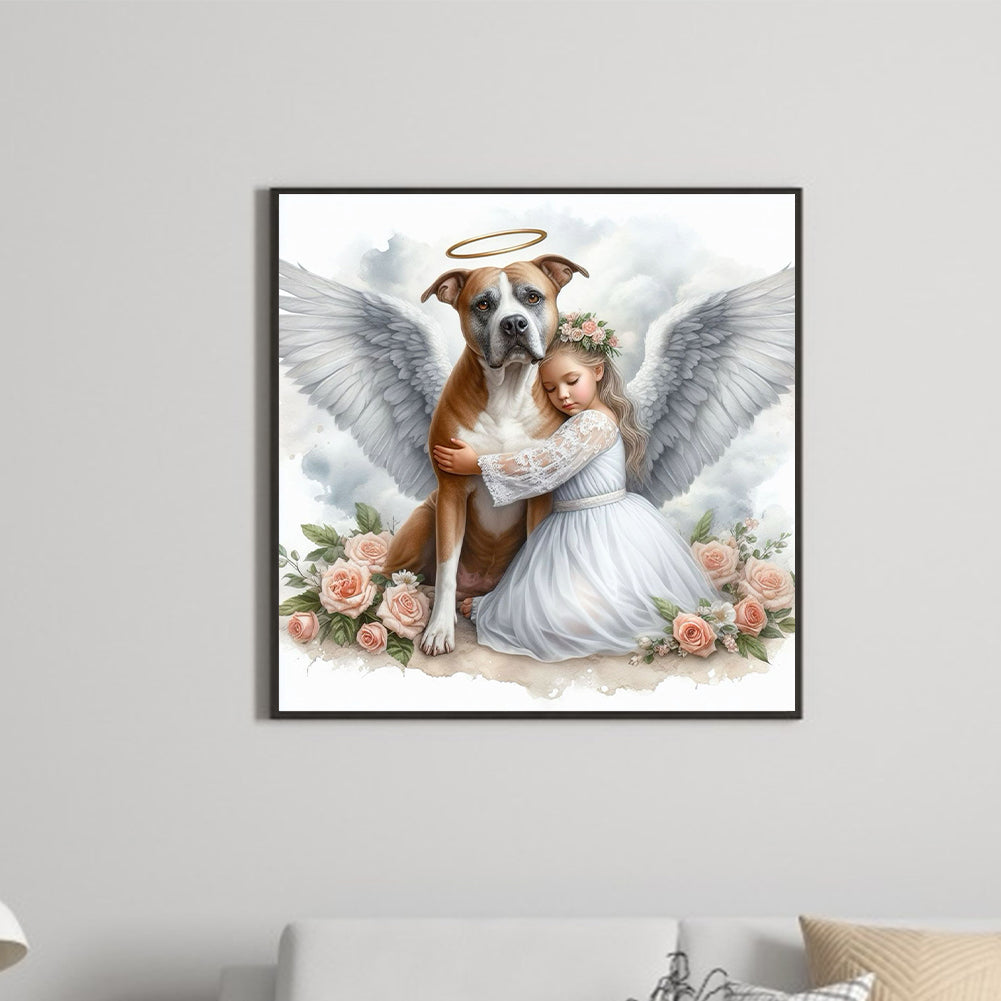 Angel Dog And Baby - Full Round Drill Diamond Painting 30*30CM