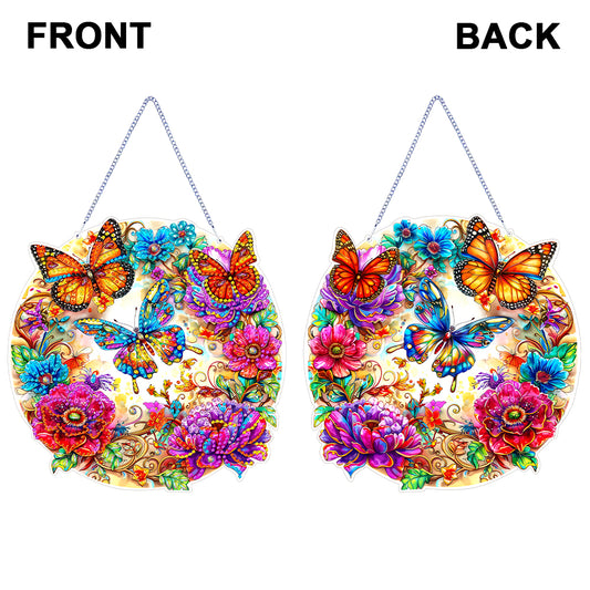 Double Sided Special Shaped Butterfly 5D DIY Diamond Art Pendant Home Decoration