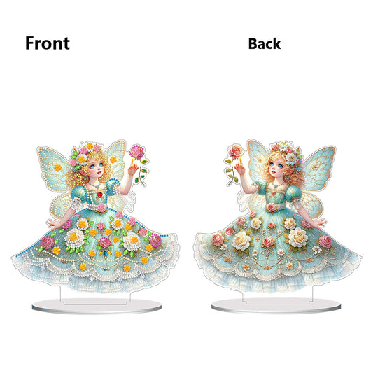 PVC Round Special Shaped Butterfly Fairy Diamond Painting Desktop Decorations