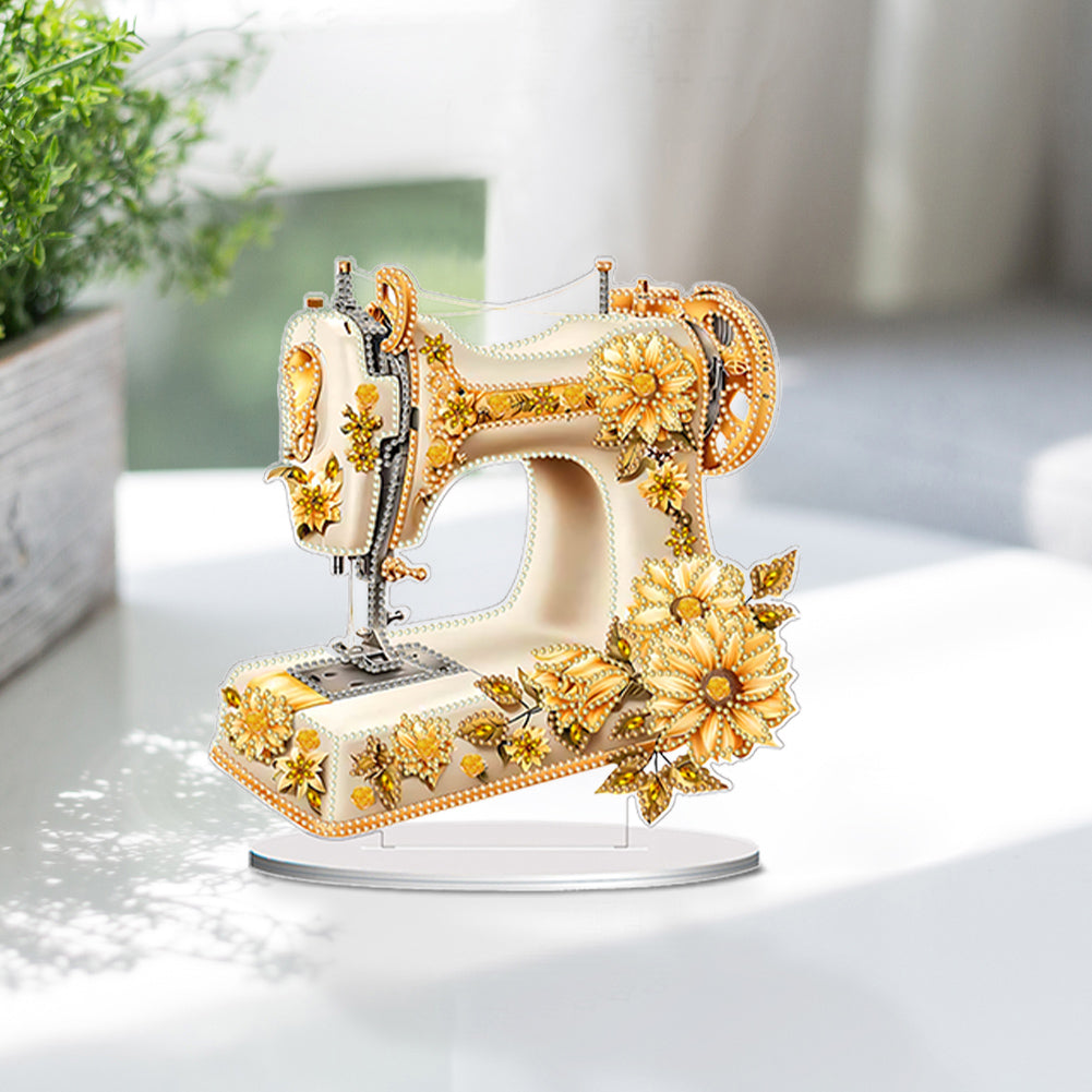 Double Sided Special Shaped Flower Sewing Machine Diamond Painting Desktop Decor