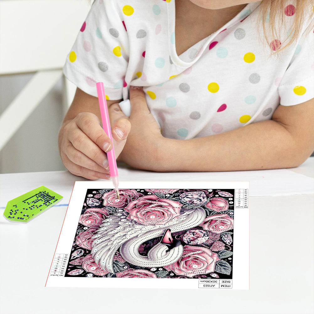 Swan - Special Shaped Drill Diamond Painting 30*30CM