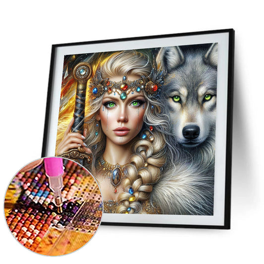 Beauty And The Wolf - Full Round Drill Diamond Painting 40*40CM