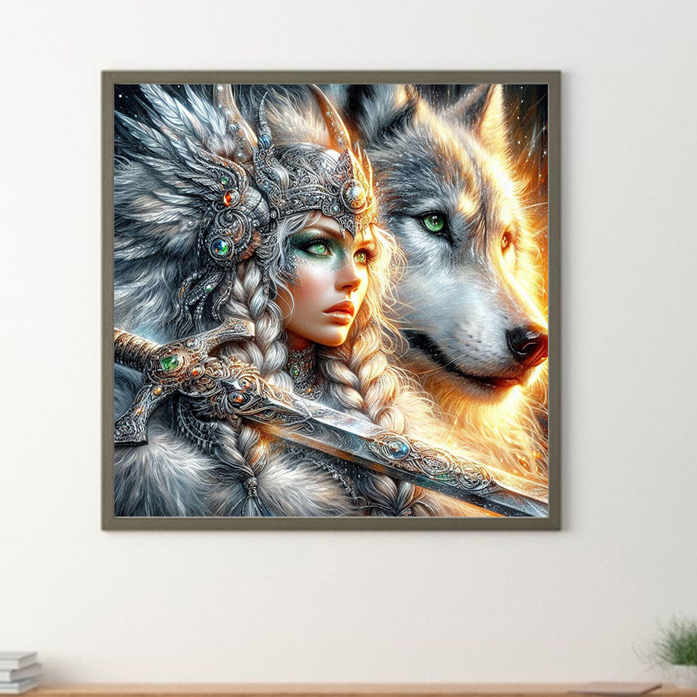 Beauty And The Wolf - Full Round Drill Diamond Painting 40*40CM