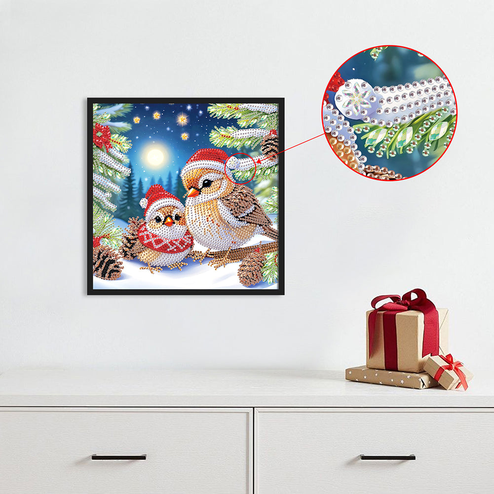 Christmas Bird - Special Shaped Drill Diamond Painting 30*30CM
