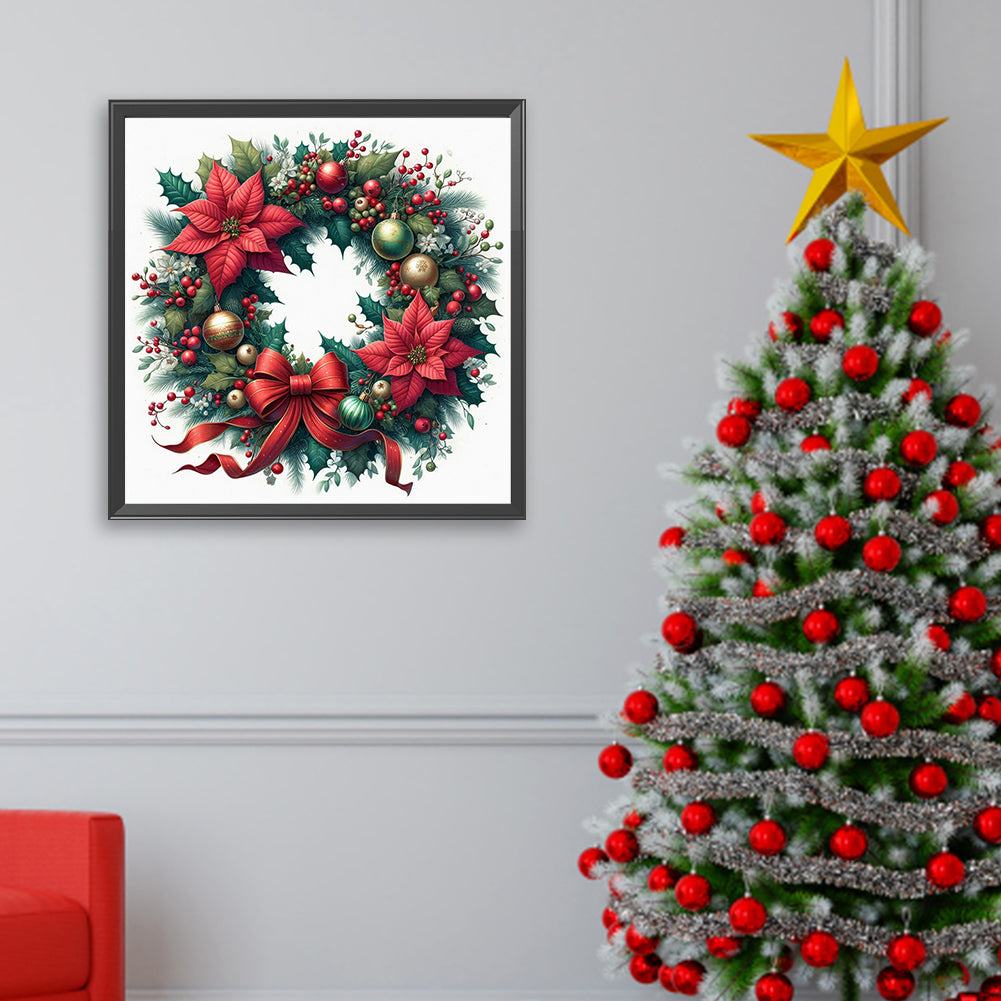 Christmas Wreath - Full Square Drill Diamond Painting 30*30CM