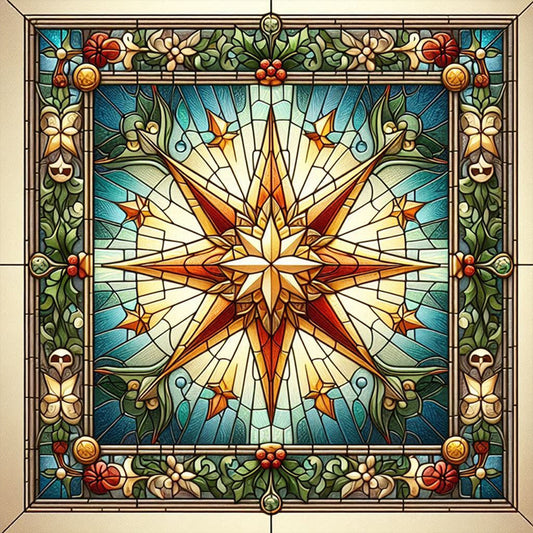 Glass Painting Style Christmas - Full Square Drill Diamond Painting 40*40CM