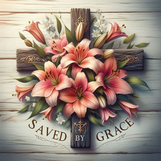 Cross Flowers - Full AB Square Drill Diamond Painting 40*40CM