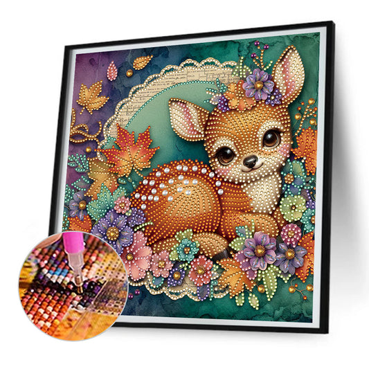 Fall Elk - Partial Special-Shaped Drill Diamond Painting 30*30CM