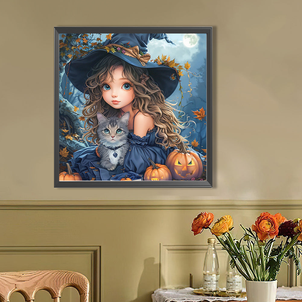 Autumn Witch - Full AB Round Drill Diamond Painting 40*40CM