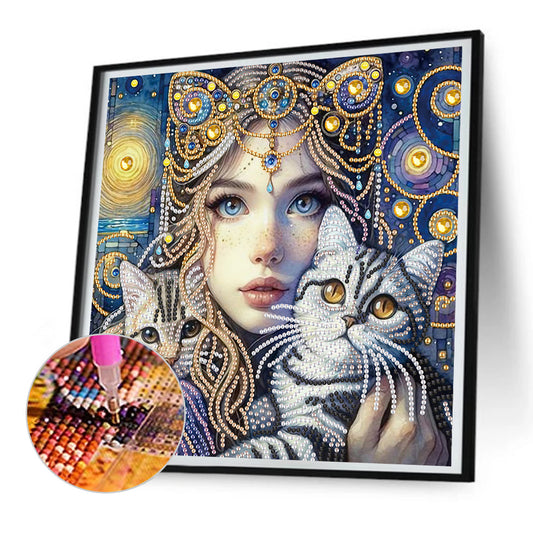 Beauty - Partial Special-Shaped Drill Diamond Painting 30*30CM
