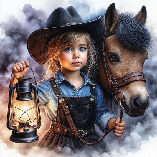 Cowboy Kid - Full AB Square Drill Diamond Painting 40*40CM