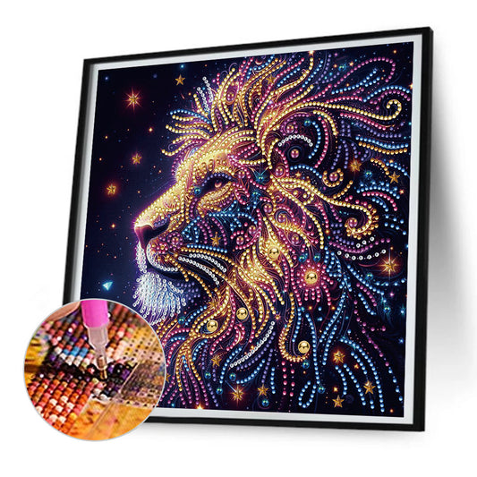 Starlight Animal Lion - Partial Special-Shaped Drill Diamond Painting 30*30CM