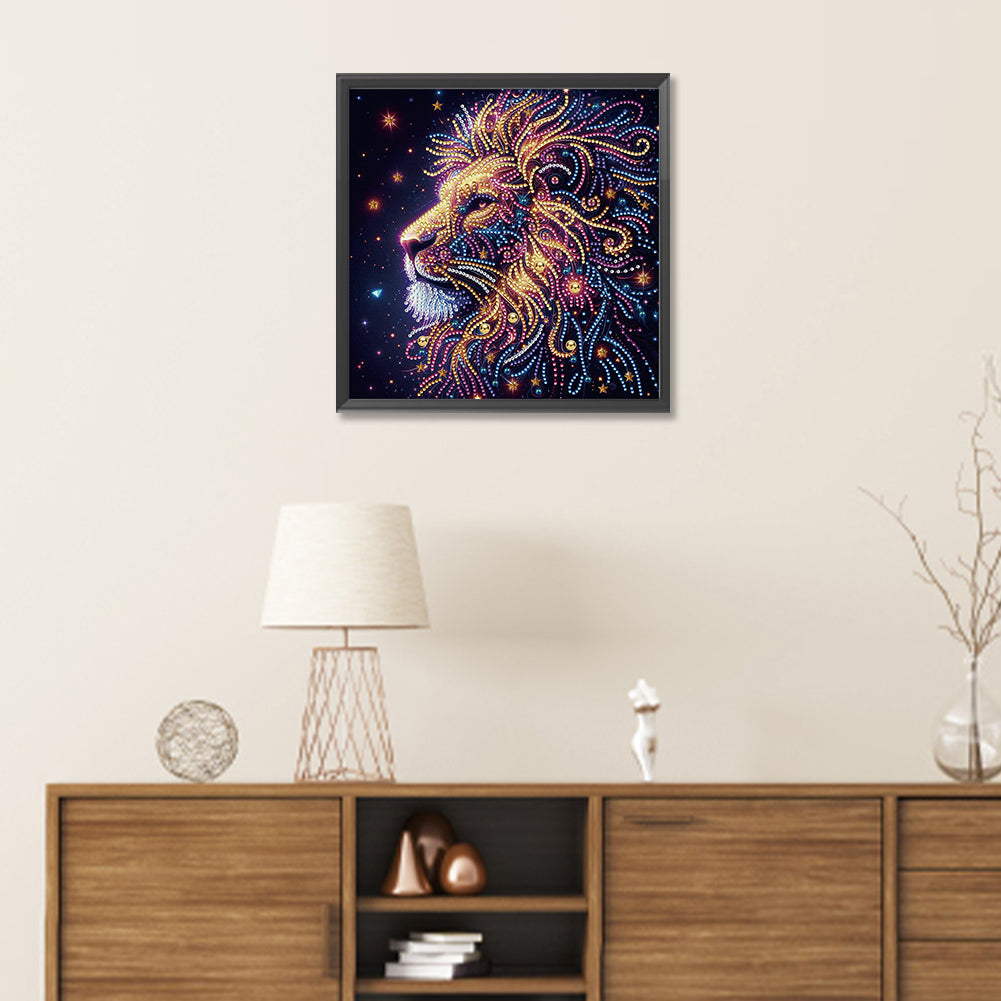 Starlight Animal Lion - Partial Special-Shaped Drill Diamond Painting 30*30CM