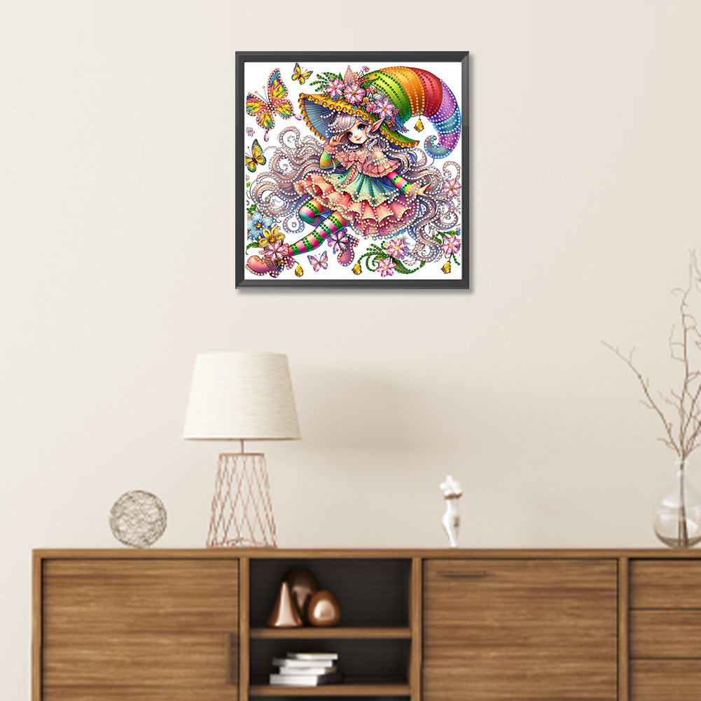 Spring Garden Girl - Partial Special-Shaped Drill Diamond Painting 30*30CM