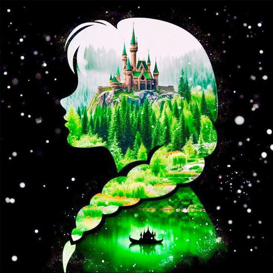 Princess Forest Silhouette - Full Square Drill Diamond Painting 30*30CM