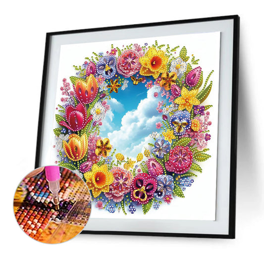 Garland And Blue Sky - Partial Special-Shaped Drill Diamond Painting 30*30CM