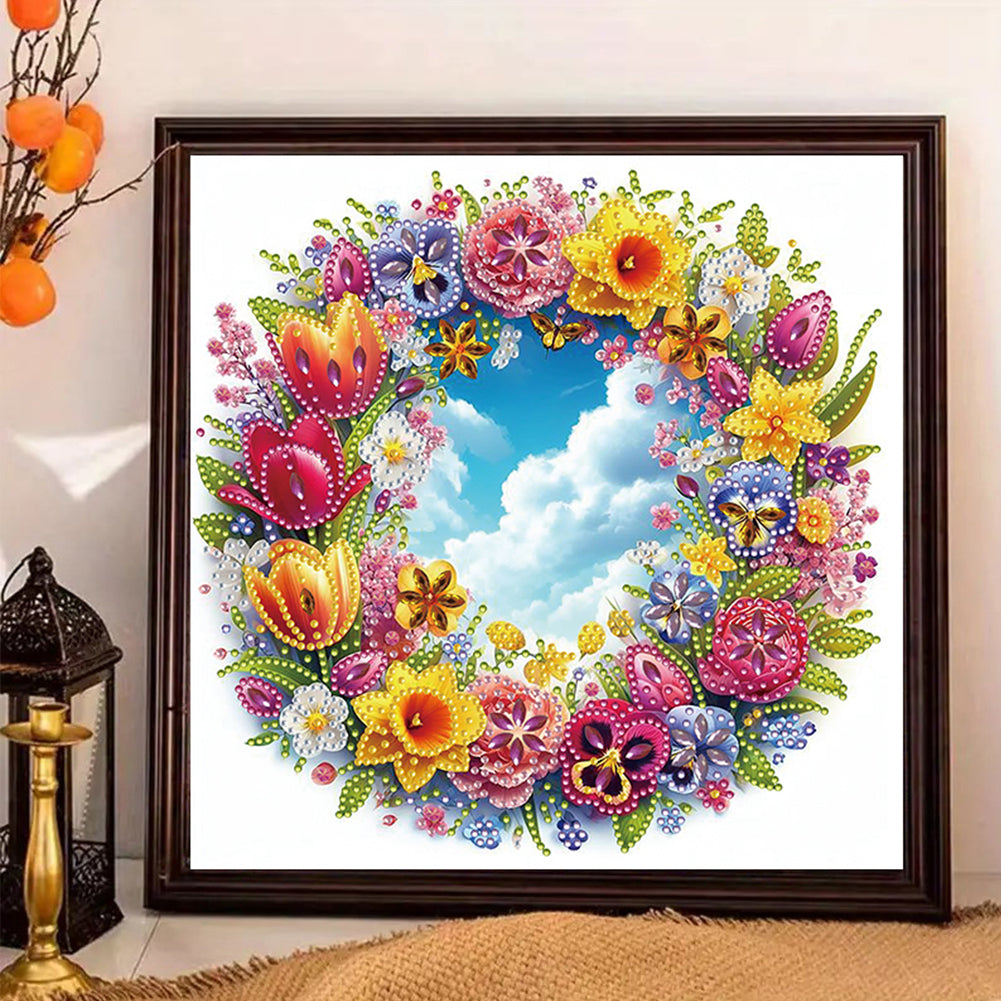 Garland And Blue Sky - Partial Special-Shaped Drill Diamond Painting 30*30CM
