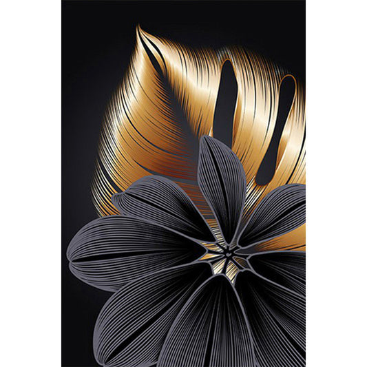 Black And Gold Flowers - Full Square Drill Diamond Painting 40*60CM