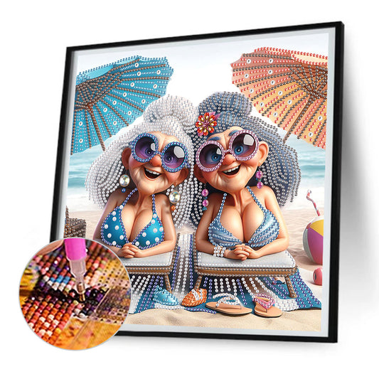 Cute Old Grandma - Partial Special-Shaped Drill Diamond Painting 30*30CM