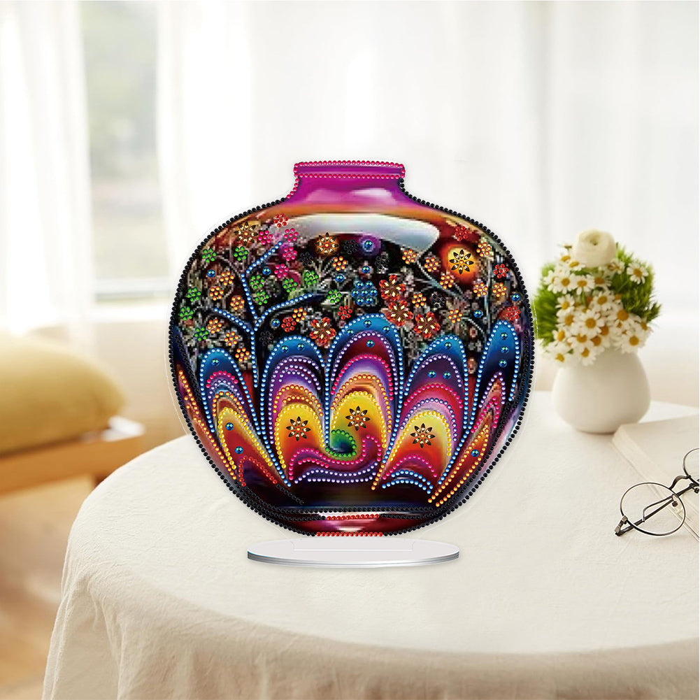 Acrylic Special Shape Artistic Vase Desktop Diamond Painting Ornaments