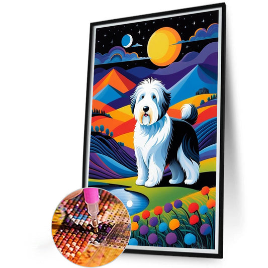 Geometric Dog - Full Round Drill Diamond Painting 40*60CM