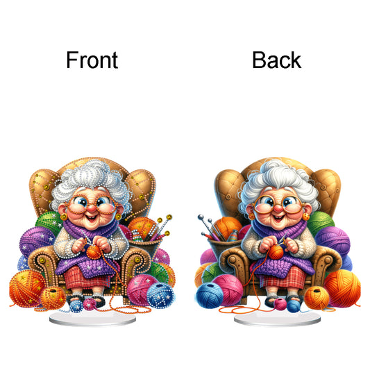 Acrylic Special Shaped Grandma Leisure Time Diamond Painting Desktop Decorations