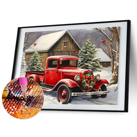 Red Classic Car - Full Round Drill Diamond Painting 40*30CM