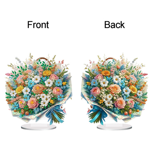 Acrylic Special Shaped Bouquet 5D DIY Diamond Art Tabletop Decoration for Adults