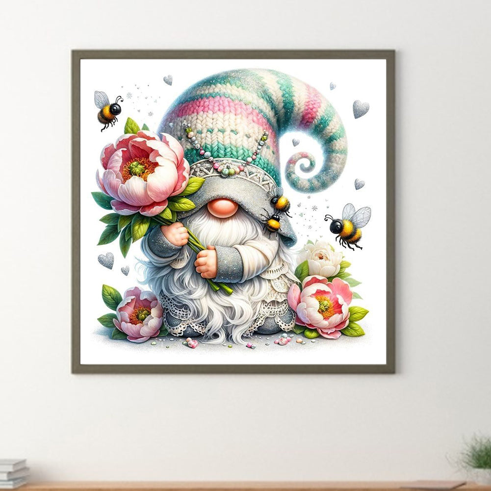 Flowers And Gnomes - Full Round Drill Diamond Painting 30*30CM