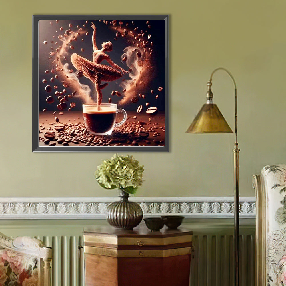 Dancer On Coffee - Full Round Drill Diamond Painting 40*40CM
