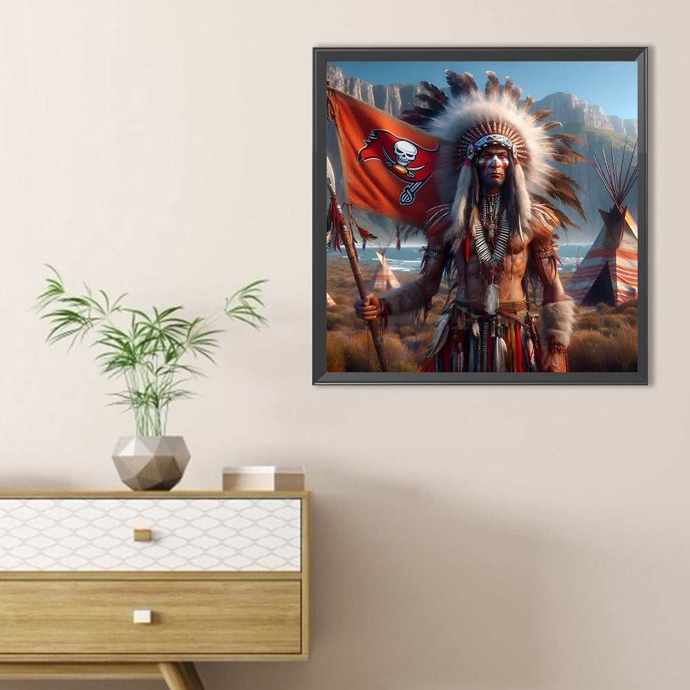 Indians Tampa Bay Buccaneers - Full Round Drill Diamond Painting 40*40CM