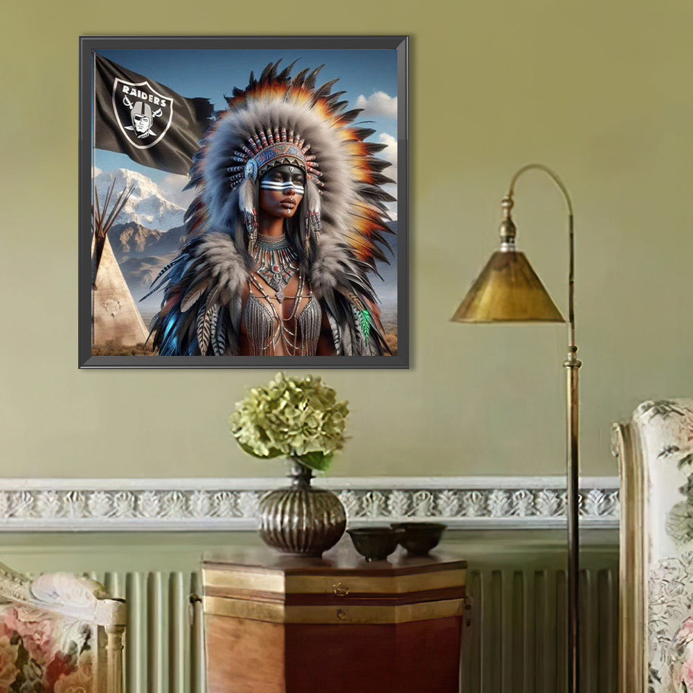 Indians - Full Round Drill Diamond Painting 40*40CM