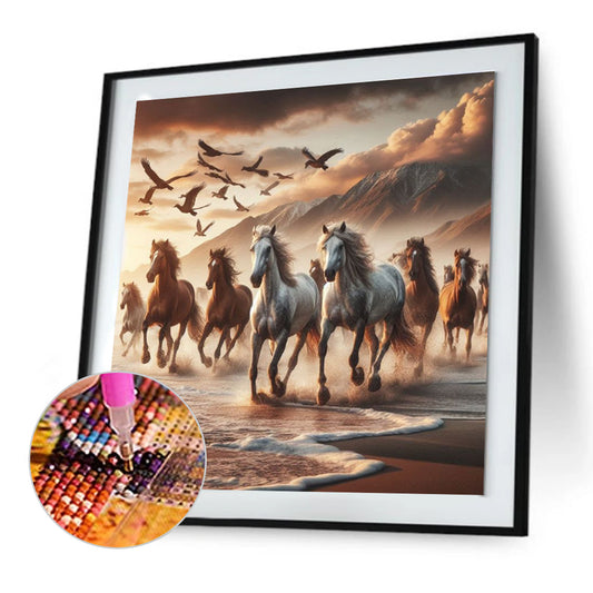 Running Horse - Full Round Drill Diamond Painting 50*50CM