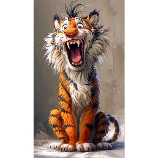 Yawning Tiger - Full Square Drill Diamond Painting 40*70CM
