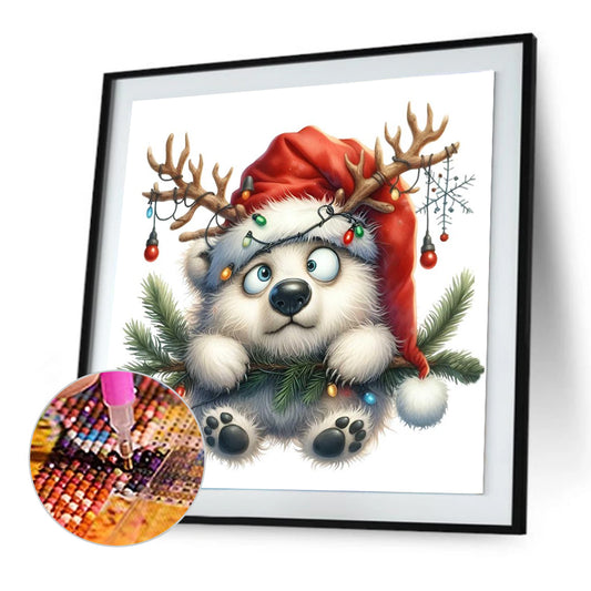 Winter Bear - Full Round Drill Diamond Painting 30*30CM