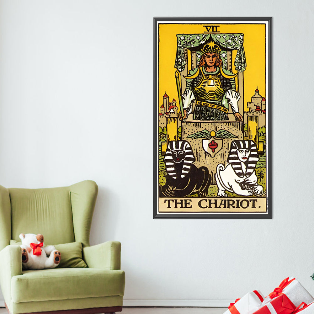 Classic Waiter Tarot Chariot - Full AB Round Drill Diamond Painting 40*70CM