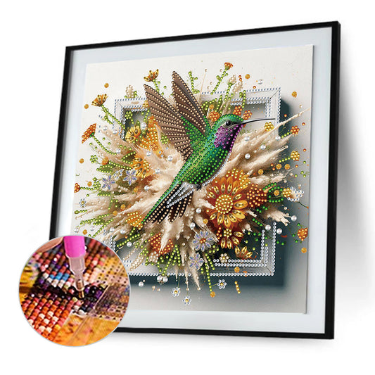 Hummingbird Escapes The Frame - Special Shaped Drill Diamond Painting 30*30CM