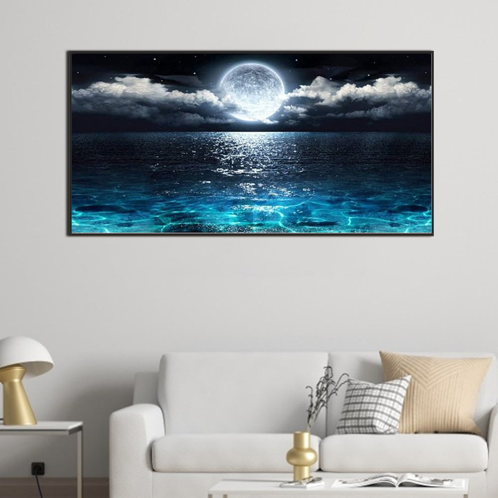 Sunrise At Sea At Night - Full Square Drill Diamond Painting 80*40CM