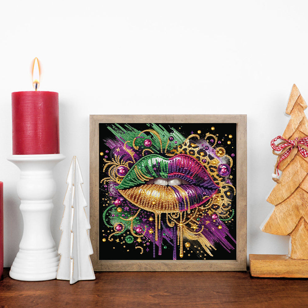 Leopard Lips - Special Shaped Drill Diamond Painting 30*30CM