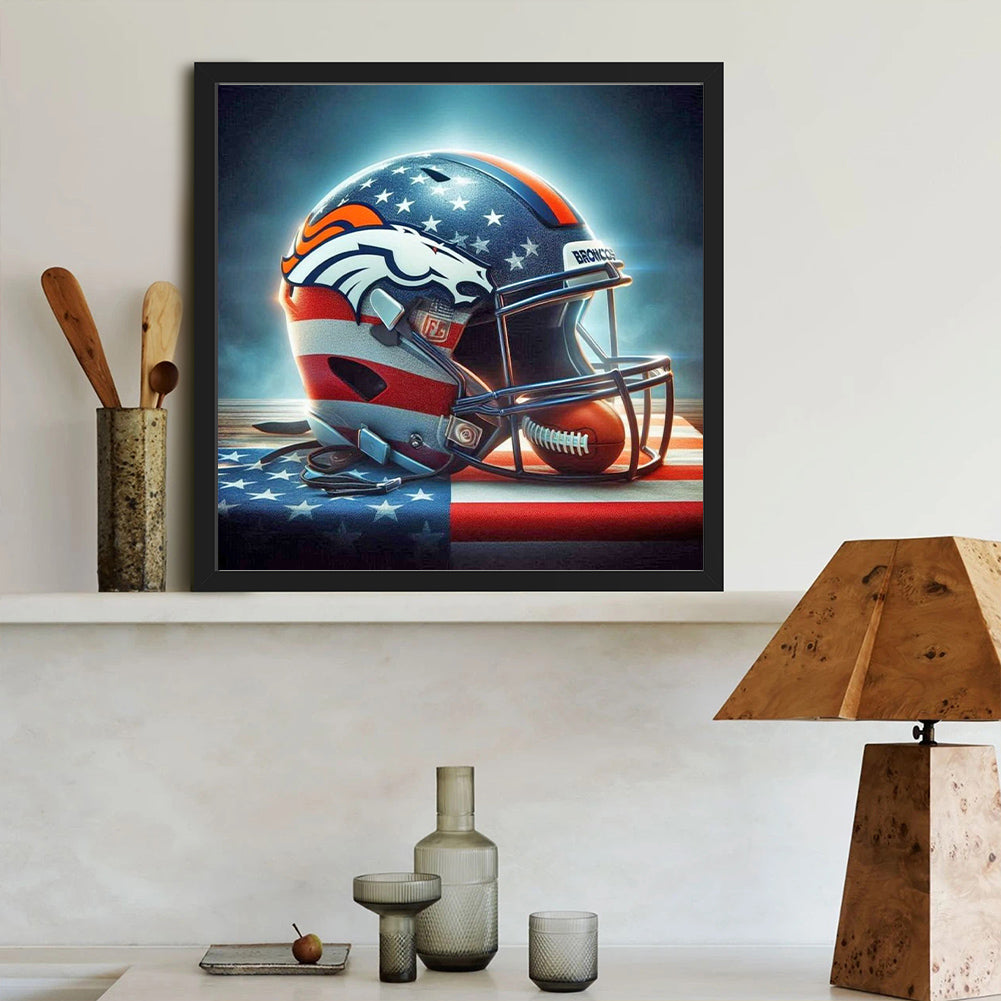 Denver Broncos Helmet - Full Round Drill Diamond Painting 40*40CM