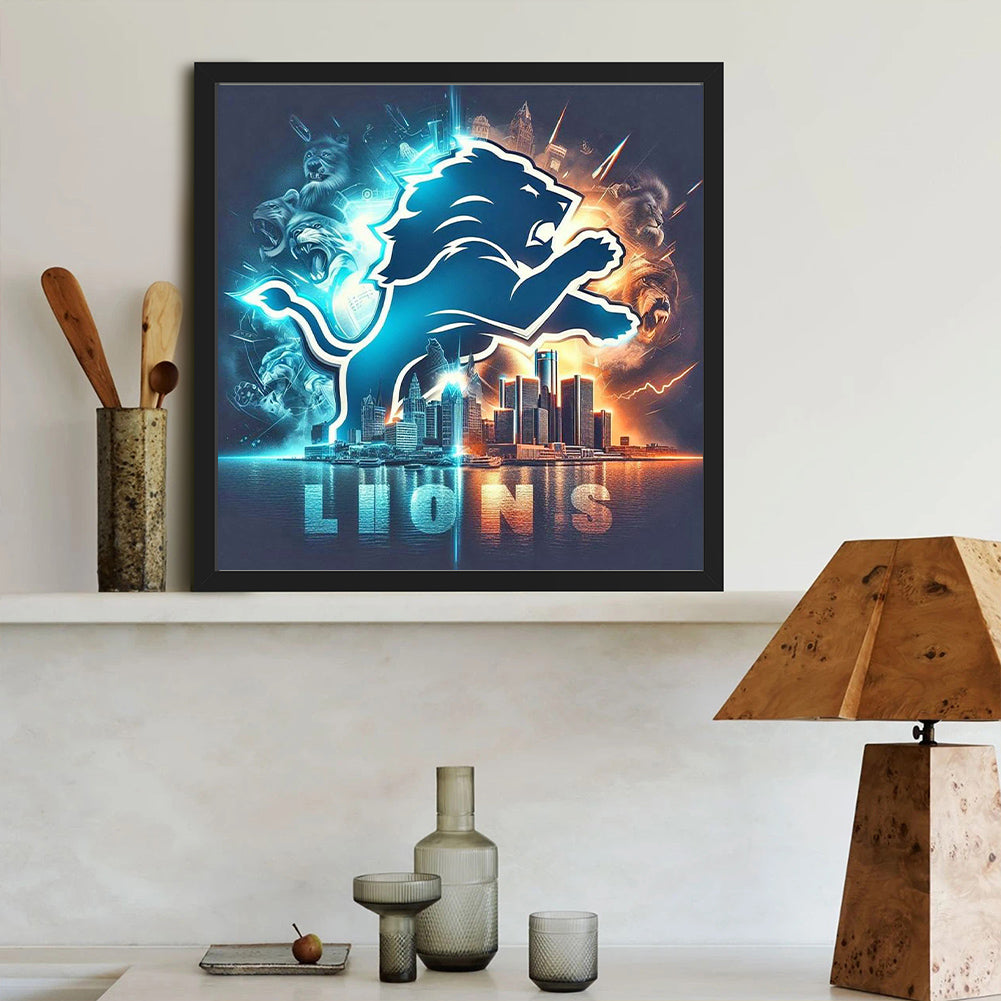 Detroit Lions - Full Round Drill Diamond Painting 40*40CM