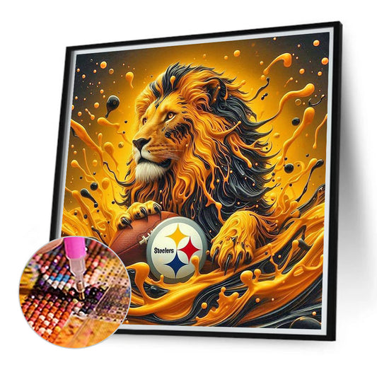 Pittsburgh Steelers Lion - Full Round Drill Diamond Painting 40*40CM