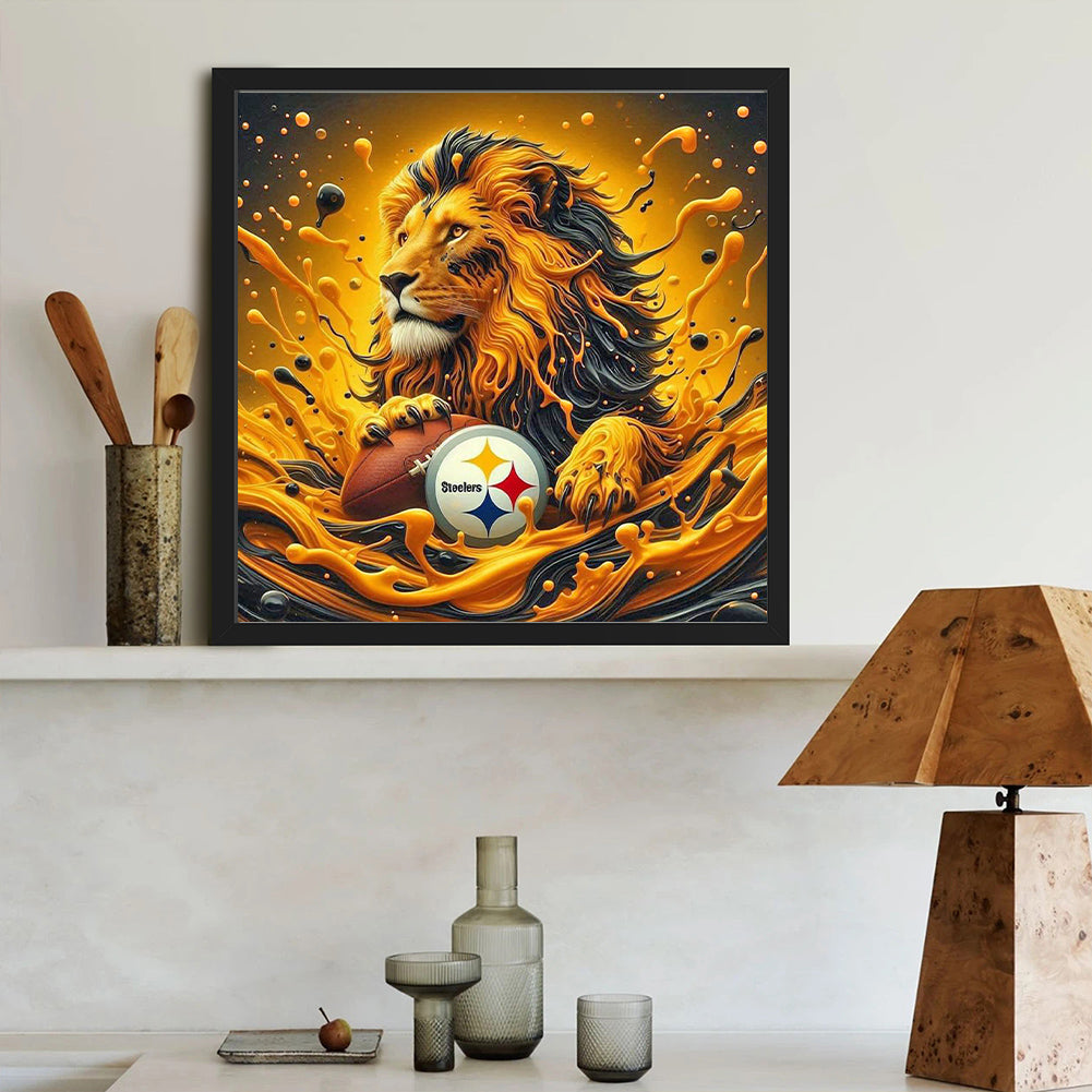 Pittsburgh Steelers Lion - Full Round Drill Diamond Painting 40*40CM