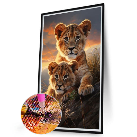 Lion - Full Round Drill Diamond Painting 40*65CM